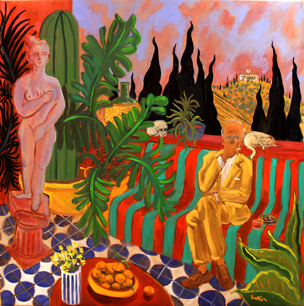 Aperitivo in Mezzomonte, 90x90cm, Oil on Canvas, London, 2023