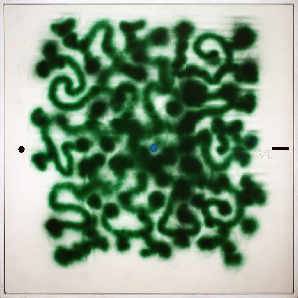Space, Life and Time, Victor Pasmore, signed, 1991, oil paint, spray paint and graphite on canvas, 183 x 188 cm, Private Collection. Photo by Lisa Attard