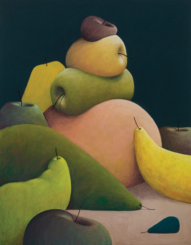 Nicolas Party Still Life, 2020, Soft pastel on linen